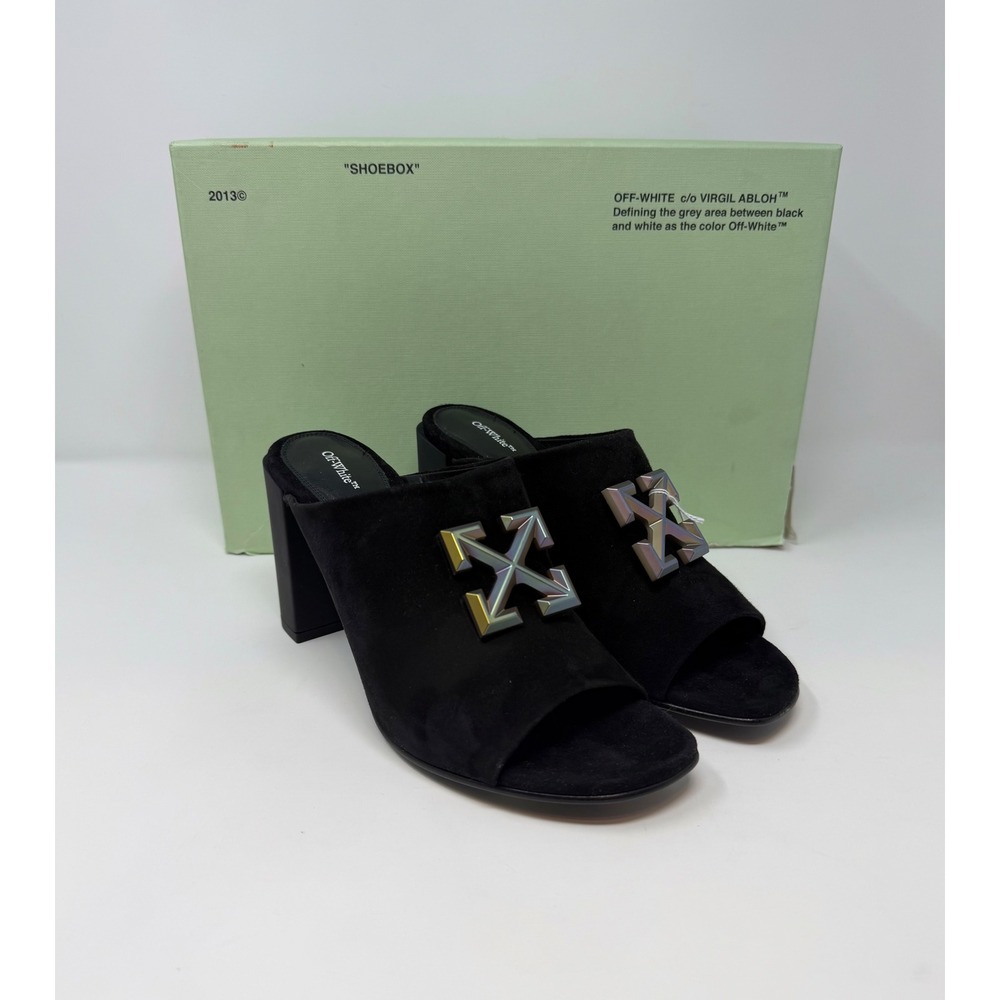 Off-White Suede Arrows Sabot Mules Size 8 US 38 EU